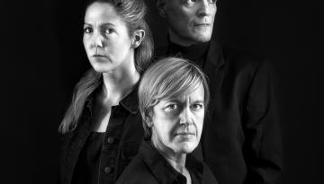 Porträtt i svartvitt på tre personer