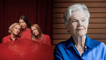 Porträtt på skådespelarna och på Märta Tikkanen