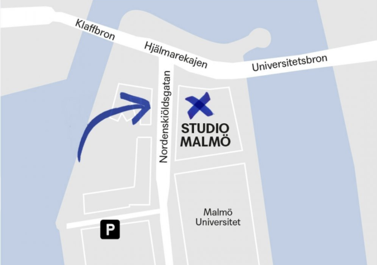 karta som visar var Studio ligger. Nordenskiöldsgatan 24
