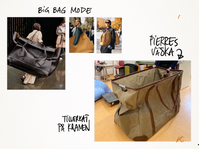 Inspirationsbilder av stora väskor.