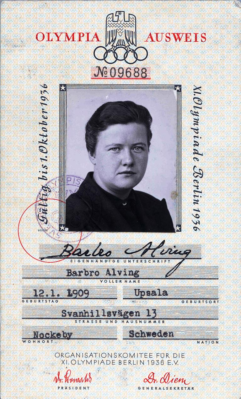 OS i Berlin. Pass för OS i Berlin 1936.
